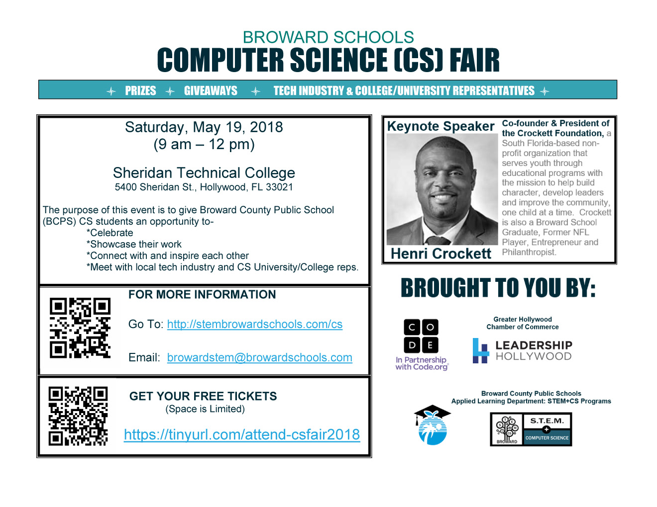 Sponsors & Donations Needed for the Broward Schools Computer Science ...